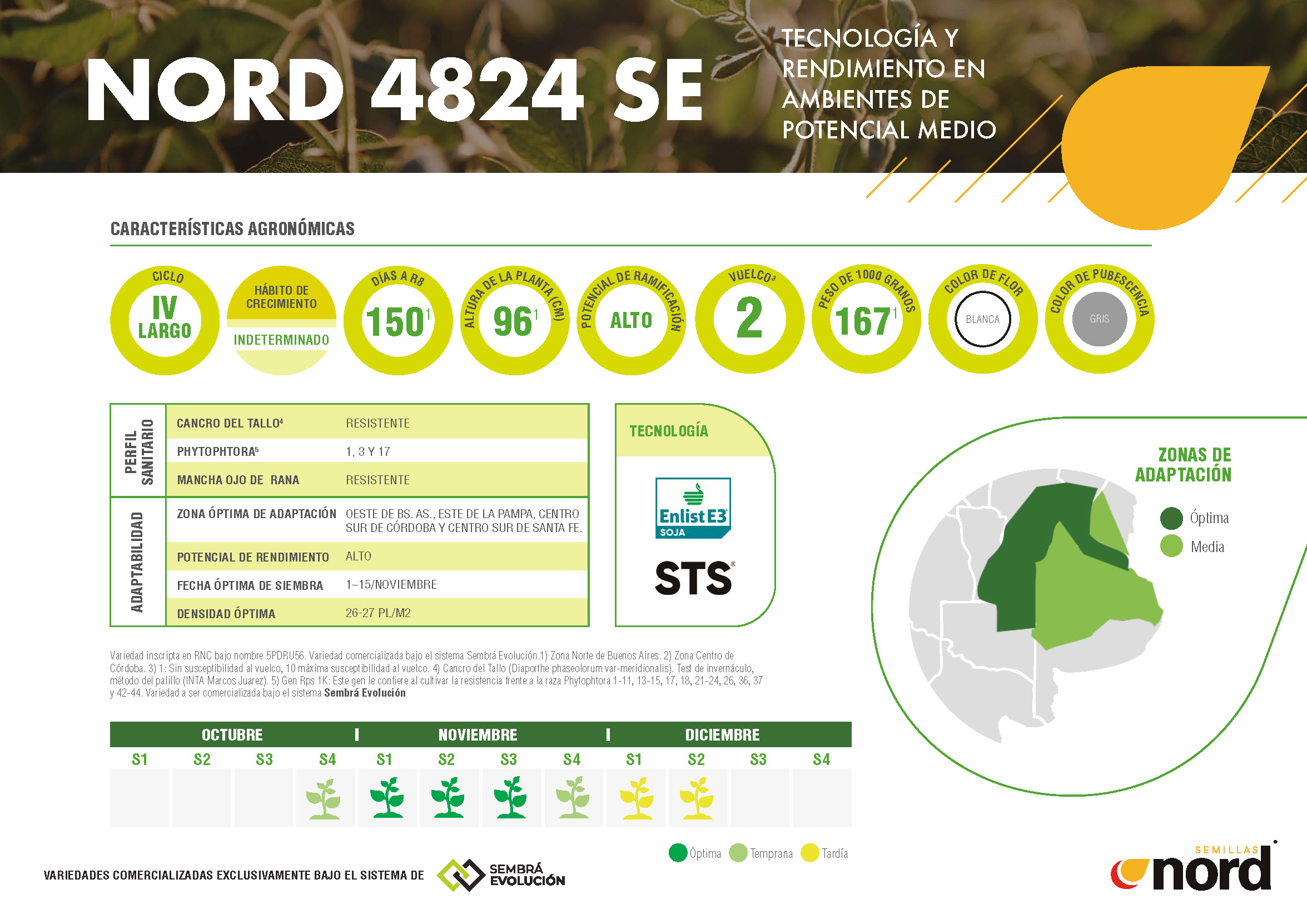 ficha técnica semillas de soja NORD